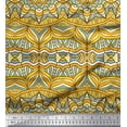 thumbnail image 1 of Soimoi Polyester Crepe Fabric Mandala Kaleidoscope Print Sewing Fabric Yard 52 Inch Wide, 1 of 1