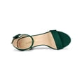 thumbnail image 5 of BLISSFUL STEP Women's Shoes Ankle Strap Block Heel Buckle Open Toe Sandals Green 10, 5 of 8