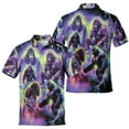thumbnail image 2 of Polo Bigfoot Neon Hawaiian Shirts For Men Vacation Aloha Mens Polo Shirts Short Sleeve Shirts Golf Shirts for Men Funny Crazy Golf Polo Shirt for Men Galaxy Shirt, 2 of 7