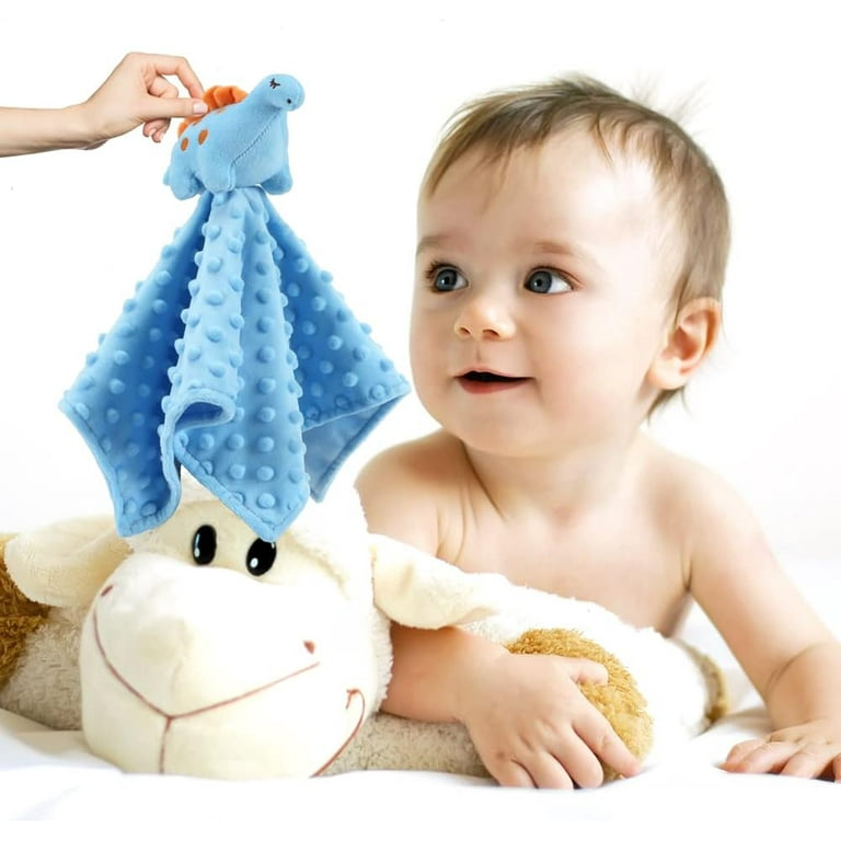 CREVENT Cozy Dino Swaddle Plush Baby Security Blanket for Boys