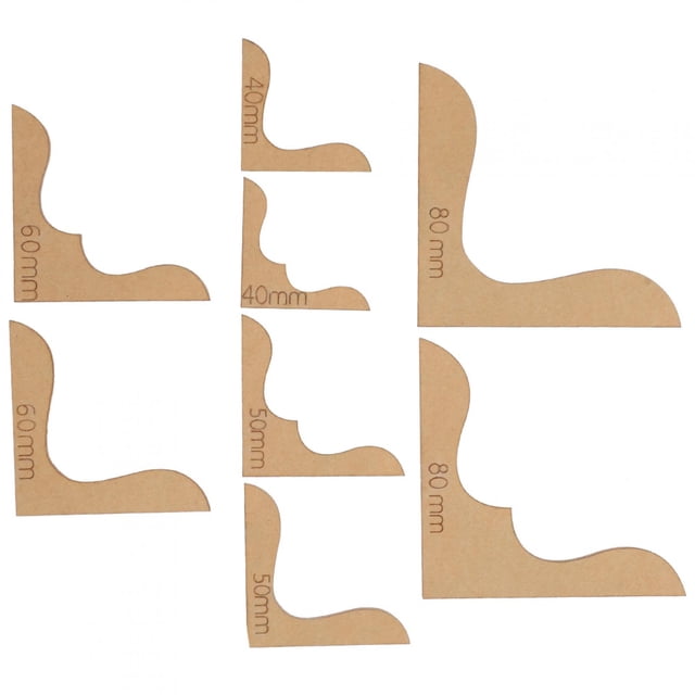 Plantilla acrílica para esquinas de billetera Bling Bling 8 piezas 40 mm 50 mm 60 mm 80 mm
