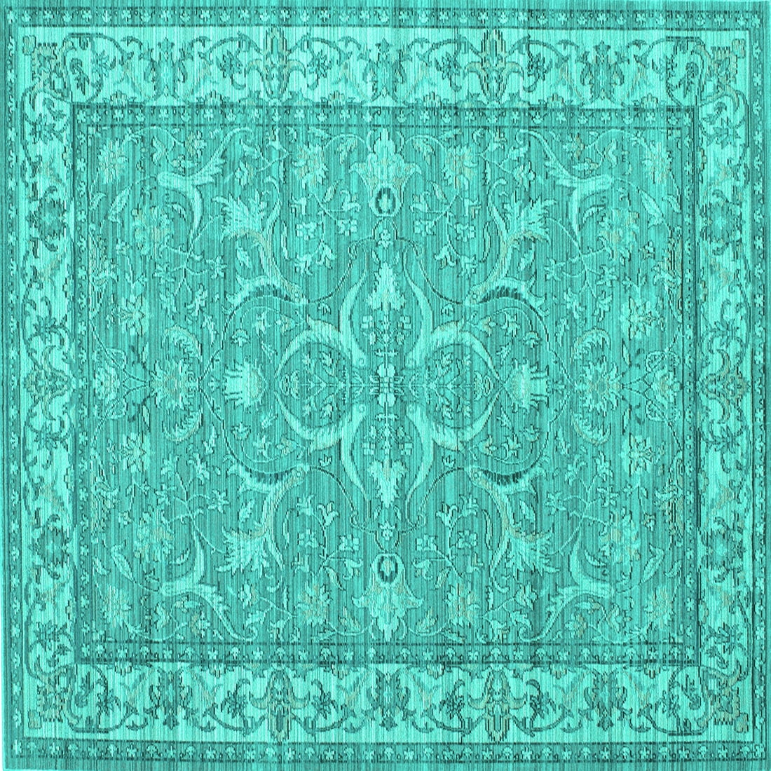 Ahgly Company Indoor Square Persian Turquoise Blue Traditional Area ...