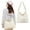 White, variant on Blisscok Women's Canvas Tote Bag, Casual Shoulder Bag Canvas Crossbody Bag Handbag Big Capacity Hobo Bags with for School Shopping Work Travel Causal Daily