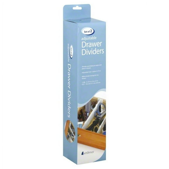 Whitmor 122034 Adjustable Drawer Divider - Set of 2