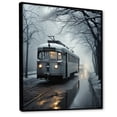 thumbnail image 2 of Designart "Wintry Train Scene" Train Floater Framed Wall Art Living Room, 2 of 5