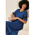 thumbnail image 3 of Ekouaer Long Nightgown Womens Loose Sleep Dress V Neck Loungewear, 3 of 5
