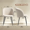 thumbnail image 3 of HOMCOM Dining Chairs Set of 2, Upholstered Kitchen Chairs with Backrest, 3 of 10