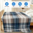 thumbnail image 4 of Blue Brown Plaid Cooling Blanket, Lightweight Breathable Summer Throw Blanket with Double Sided Cold Effect,Vintage Abstract Stripes Lattice Picnic Beach Blankets Bed Sheet for Hot Sleepers 30"x40", 4 of 8