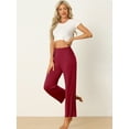 thumbnail image 2 of DARING DIVA Women's Flowy Cotton Wide Leg Lounge Pants S Purple Red, 2 of 6