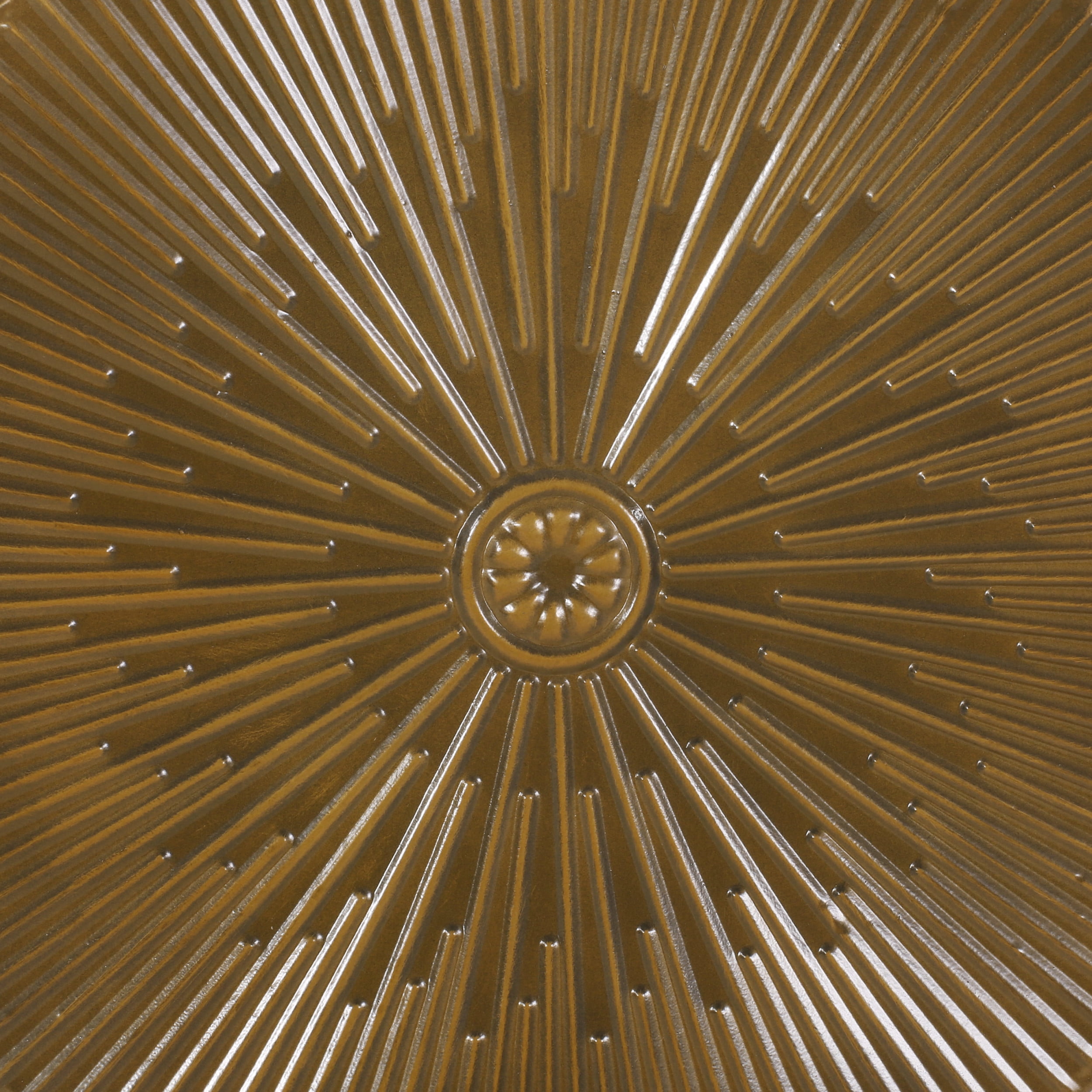Noble House Bartram Metal Sunburst Side Table, Brushed Antique Gold