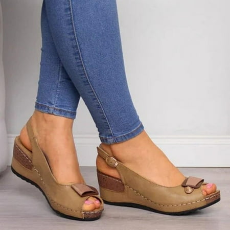 

Woman Summer Wedge Sandals Comfortable without Grinding Feet Sandals for Camping Indoor Walking