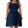 thumbnail image 2 of Robes Ligne A pour Femmes Couleur Unie Découpe Col Sans Manches Robe TP-TTTG, 2 of 9