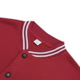 thumbnail image 5 of Men's Casual Stand Up Collar Baseball Suit Set, for Winter Sports and Streetwear,Red,M, 5 of 8