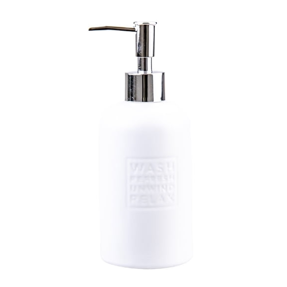 White Ceramic Soap Dispenser With Pump For Home Bathroom Lotion Dispenser