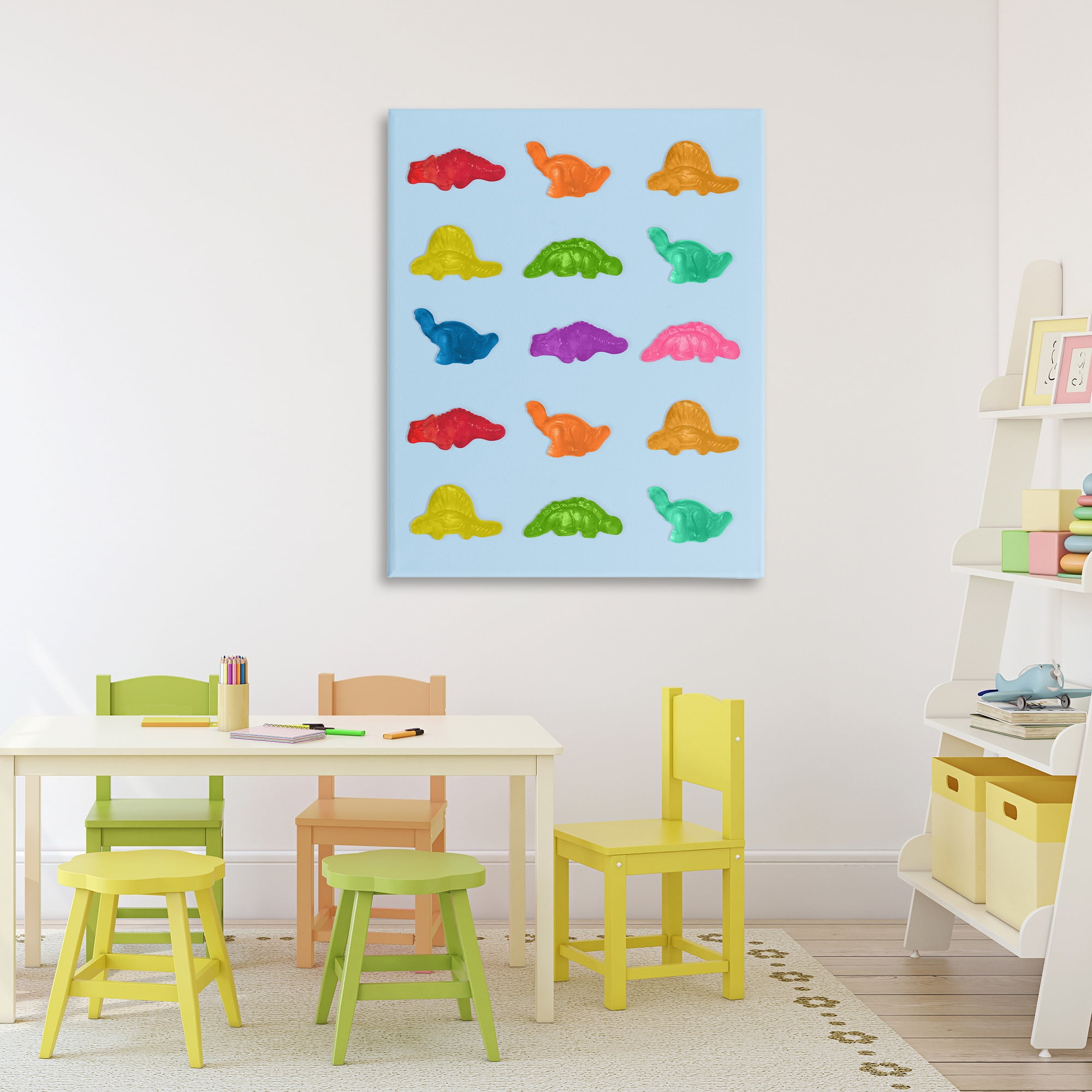 Stupell Industries Colorful Dinosaur Candies Canvas Wall Art, design by LISH Creative