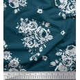 thumbnail image 1 of Soimoi Tissu en Poly Georgette Feuilles, & Imprimé Floral Rose 1 Yard 42 Pouces de Large, 1 of 3