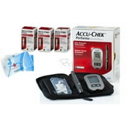 Accu Chek Performa 150 Test Strips (Very Long Expiration Dates) Bundle Glucometer Tester Monitor Kit + Softclix + Lancets + Diabetes Wipes Finger Sterilizers Cleaners for Accurate Blood Level Results