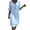 A-Light Blue, variant on Women's Leaf Sleeve Button Dress Ladies Solid Color Short Sleeved Casual V-neck Loose Dresses for Daily Wear A-Light Blue XL