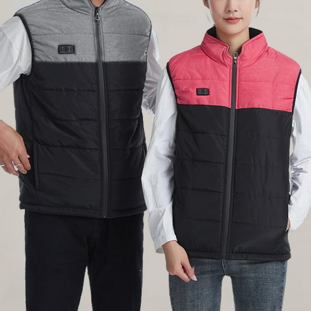 Chaqueta Térmica Eléctrica Unisex 4 Zonas Calefacción Plegable para Trekking Esquí Ciclismo