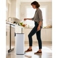 thumbnail image 2 of 8 Gallon Kitchen Trash Can, Stainless Steel Garbage Can with Lid and Inner Bucket, Step-On Square Trash Bin for Home Office Bedroom Bathroom Laundry Room - White, 2 of 8