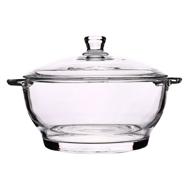 1Pc Household Glass Bowl with Lid Microwave Oven Bowl Heat-resistant Bowl  White