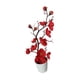 thumbnail image 3 of Arreglo floral artificial en jarrón, planta falsa decorativa con pétalos de seda Rojo, 3 of 9