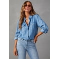thumbnail image 1 of Blusa de mujer, camisas occidentales para mujer, túnica, manga larga, blusas con botones, 1 of 7