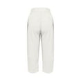thumbnail image 4 of cfhntfmh Capri Pants for Women Summer Beach Elastic Waist Loose Pants Wide Leg Comfy Pocketed Cropped Pants, 4 of 6
