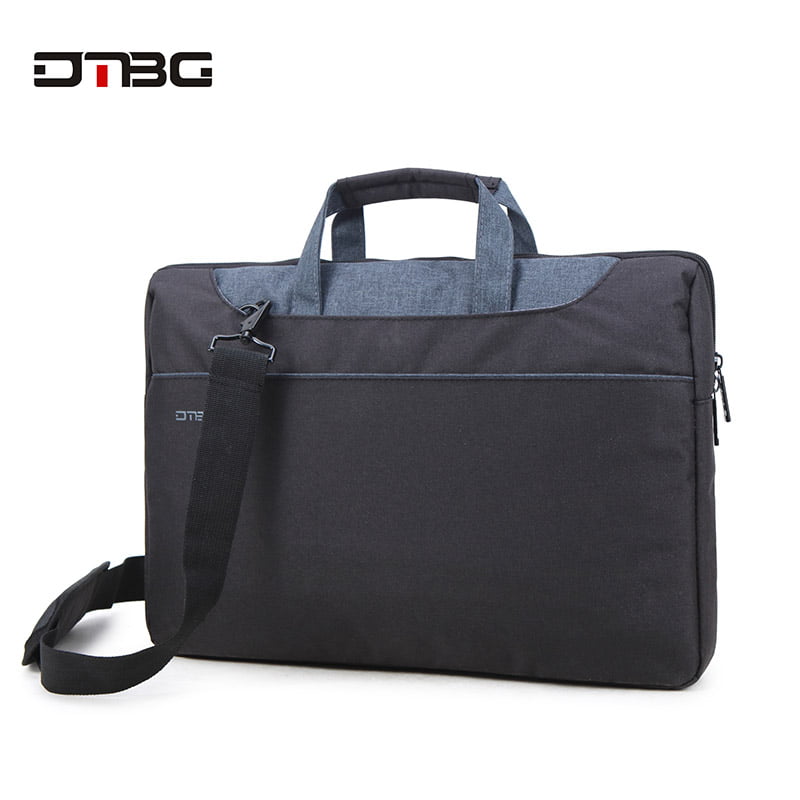 Black+Pink Dot DTBG Laptop Tote Bag 15.6 Inch Women Shoulder Bag Nylon Briefcase Casual Handbag Laptop Case for 15-15.15 Inch Tablet/Ultra-Book/MacBook/Chromebook