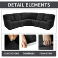 thumbnail image 2 of TOPCHANCES Stretch Recliner Sofa Slipcover for 5 Seat Recliner, 7-Piece Jacquard Sectional Couch Covers Furniture Protector ( Black ), 2 of 7