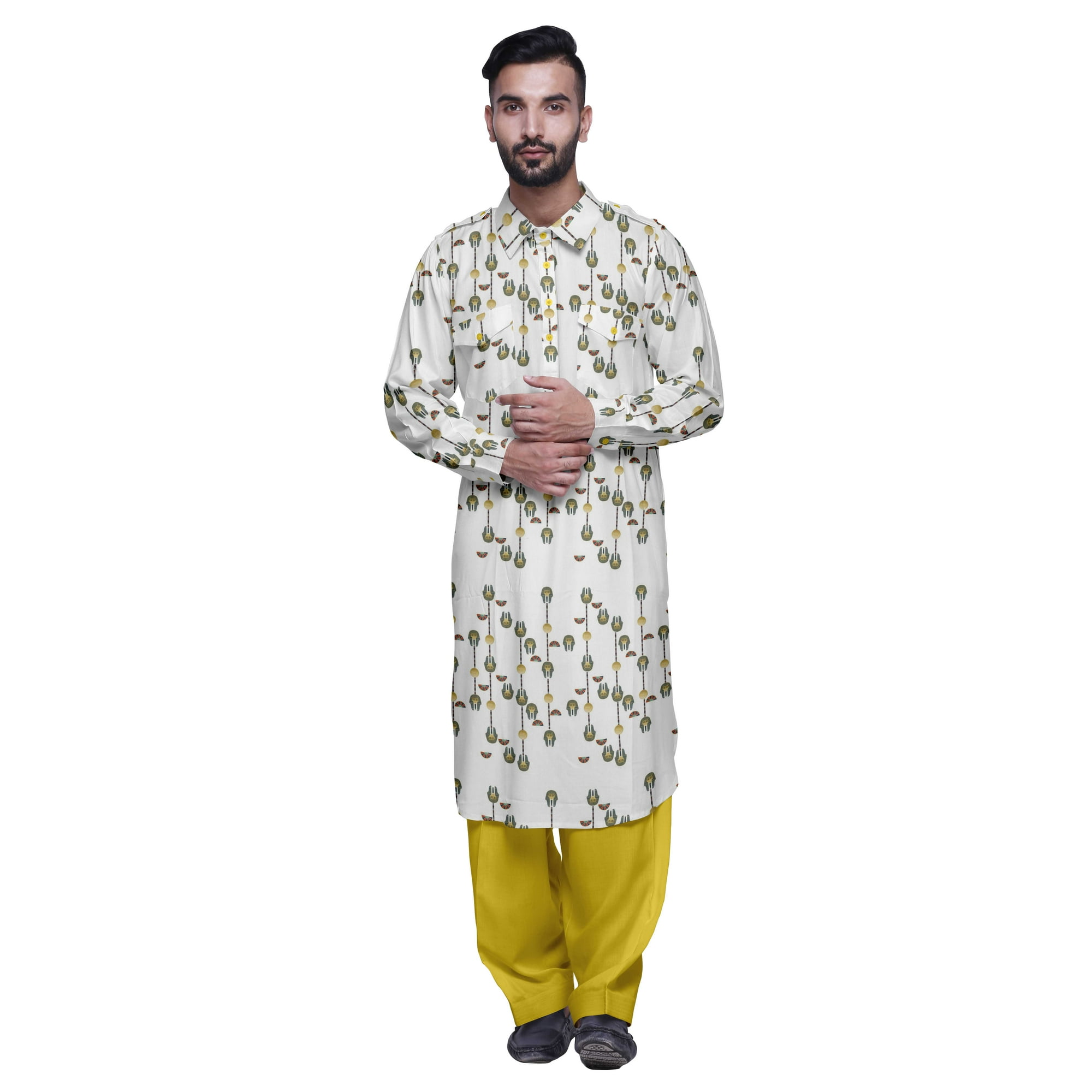 Atasi Punjabi Kurta Pajama For Men Casual Printed Mens Kurta Pajama Set