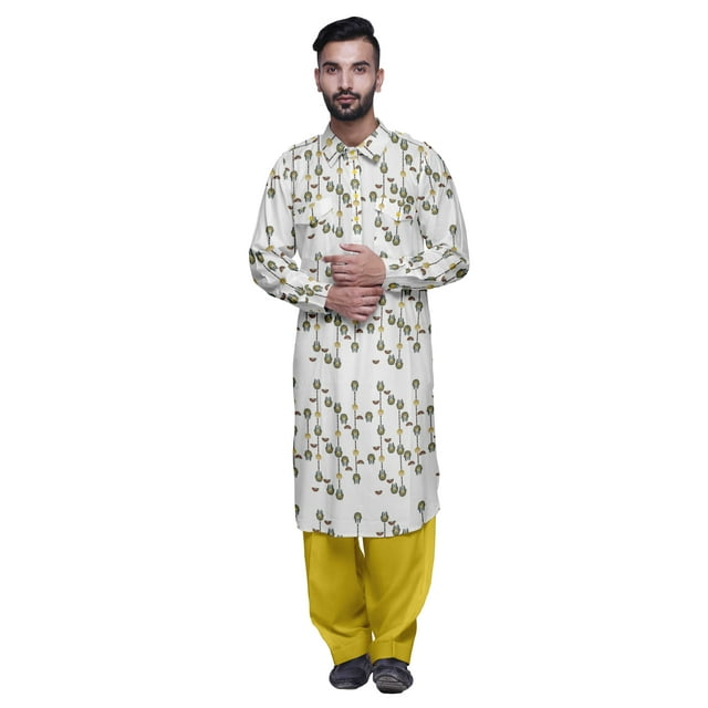 Atasi Punjabi Kurta Pajama For Men Casual Printed Mens Kurta Pajama Set
