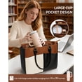 thumbnail image 5 of Laptop Tote Bag for Women, Leather Work Tote with Padded Laptop Compartment, Cup Holder, Office  Briefcase | Structured Shape, Padded Tech Pocket, Large Capacity, Built-ln Cup Holder, Water-Resistant, 5 of 6