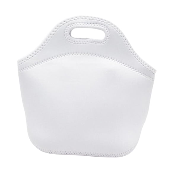 Bolsa térmica para almuerzo, bolsa para comida, ligera, reutilizable, con cremallera para bento. Blanco