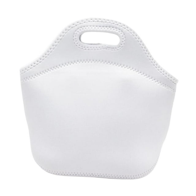 Bolsa para lonchera, lonchera portátil con aislamiento y cremallera para comidas tipo bento. Blanco