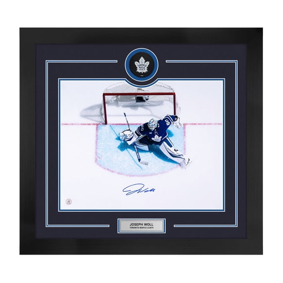 Joseph Woll Autographié Toronto Maple Leafs Rondelle Logo 28x30 Cadre