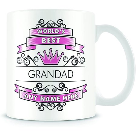 

Grandad Mug - Worlds Best Design - Personalised Gift - Silver