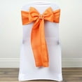 thumbnail image 2 of Efavormart 25 PCS ORANGE Polyester Chair Sashes Tie Bows for Wedding Events Decor Chair Bow Sash Party Decor Supplies - 6x108", 2 of 6