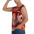 thumbnail image 3 of Lsque Red Leaf Flame Fox Print Men's Cotton Blend Sleeveless Muscle Shirts (S-3XL)- Moisture Wicking, Odor Protection, UPF 30+,XX-Large, 3 of 8