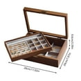 thumbnail image 2 of Walnut Wooden Jewelry Box with Glass Lid and Lock for Necklaces Earrings Rings Bracelets Watches, 2 of 8
