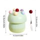 thumbnail image 3 of Set de portatenedores de fruta con champiñones – El soporte cerámico incluye 6 tenedores de acero inoxidable, adorno decorativo de cocina y accesorio para servir postres y snacks, 3 of 6