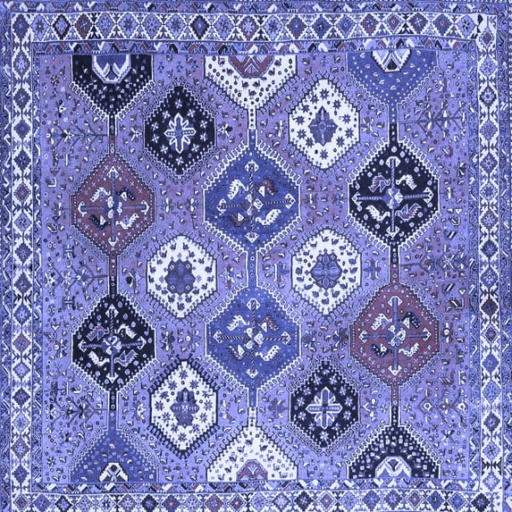 Ahgly Company Indoor Square Persian Blue Traditional Area Rugs, 6' Square