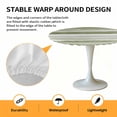 thumbnail image 2 of Elastic Fitted Round Tablecloth, Sage Green Stripes Waterproof Stretch Table Cover for 36"-44" Tables, Watercolor Gradient Abstract Striped Washable Outdoor Tablecloths for Patio, Picnic, Camping, 2 of 9