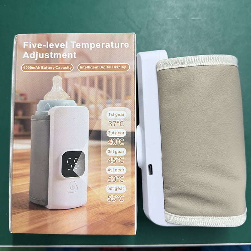 Portable Baby Bottle Warmer with USB Charging, Universal Fit Travel Milk Heat Keeper, Constant Temperature Breast Milk & Formula Heater for On-the-Go Feeding, Diaper Bag Essential