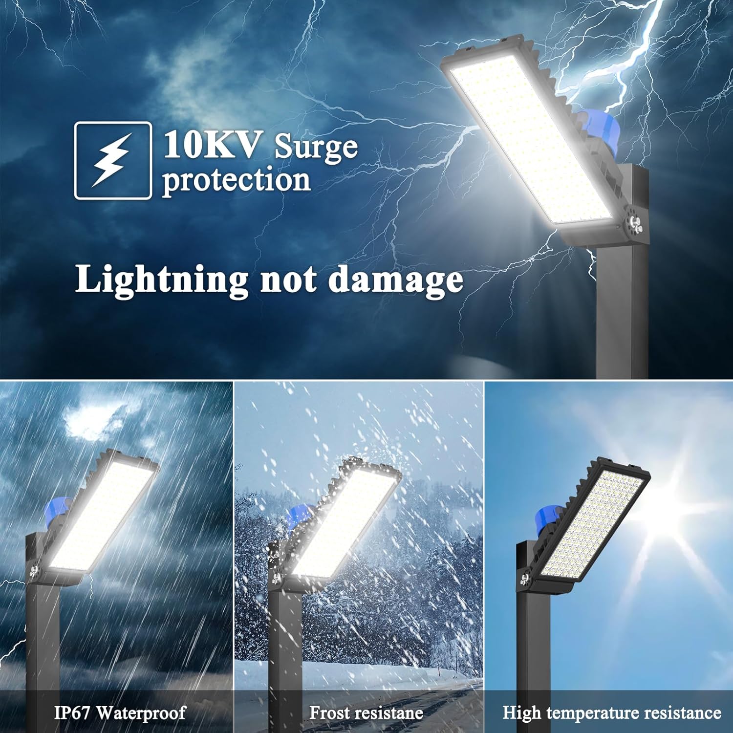 Kekeou LED flood lights outdoor,100W Dusk to Dawn Street Light,14 000LM, IP67 Waterproof Security Light for Yard