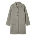 thumbnail image 4 of YAYUBA Womens Wool Blend Coat Single Breasted Long Trench Coat Elegant Overcoat Long Sleeve Outerwear with Pockets, 4 of 4