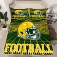 thumbnail image 2 of jejeloiu Rugby Sports Full Size Sheets,Football Ball Games Bed Sheets For Sport Lover 4-Piece, 2 of 7