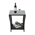 thumbnail image 6 of Outdoor Side Table with Storage, SYNGAR Patio Wicker End Table, All Weather Black Rattan Table with Tempered Glass Top, Small Square Side Table for Backyard, Beach, Garden, Poolside, D7034, 6 of 6