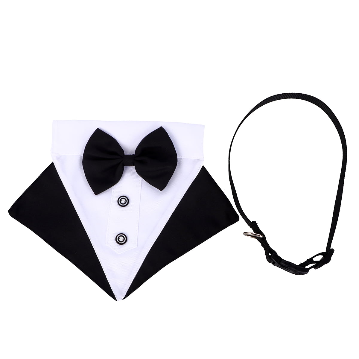 FENGGUIQU 1Set Dog Bib Collar Black Cotton Pet Drool Bandana Stylish Dog Accessory