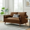 thumbnail image 1 of Modway Revive Upholstered Vegan Leather Loveseat in Brown, 1 of 9